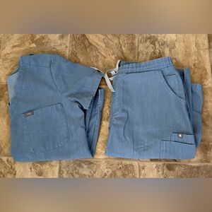 Figs Heather Indigo Scrub Set